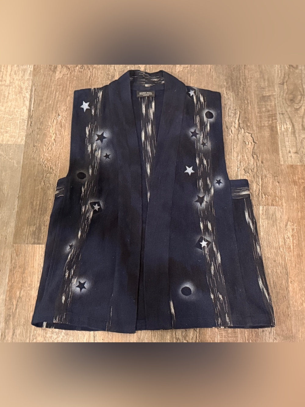 Women's Navy Star-Print Casual Vest